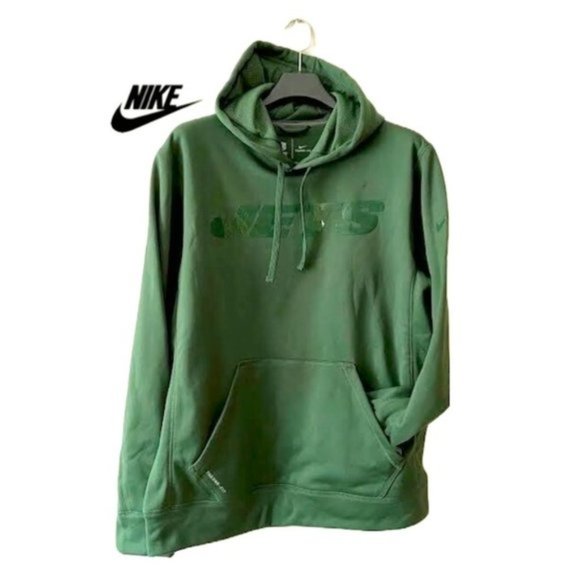 NWT $85 NIKE NFL Men S New York JETS  Therma-Fit Pullover LOGO Hoodie Jacket TOP - Picture 1 of 8